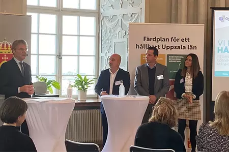 Inför 2022 tecknade Gyproc ett Hållbarhetslöfte med Uppsala län. Inom ramen för Hållbarhetslöftet hade Gyproc definierat ett antal åtgärder för minskad klimatpåverkan.Idag är redan 9 av 11 åtaganden uppfyllda.